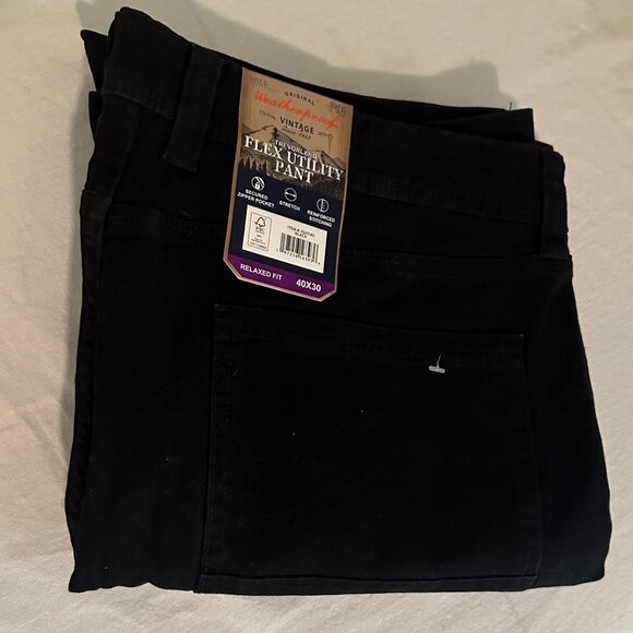 Weatherproof Vintage Men's Flex Utility Canvas Pant Size 40X30 Black Stretch - Picture 12 of 14